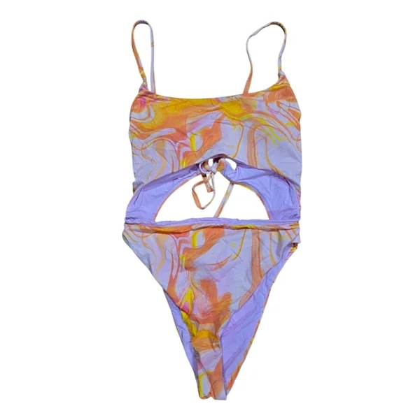 Aqua Swimsuit Size M Pink Orange